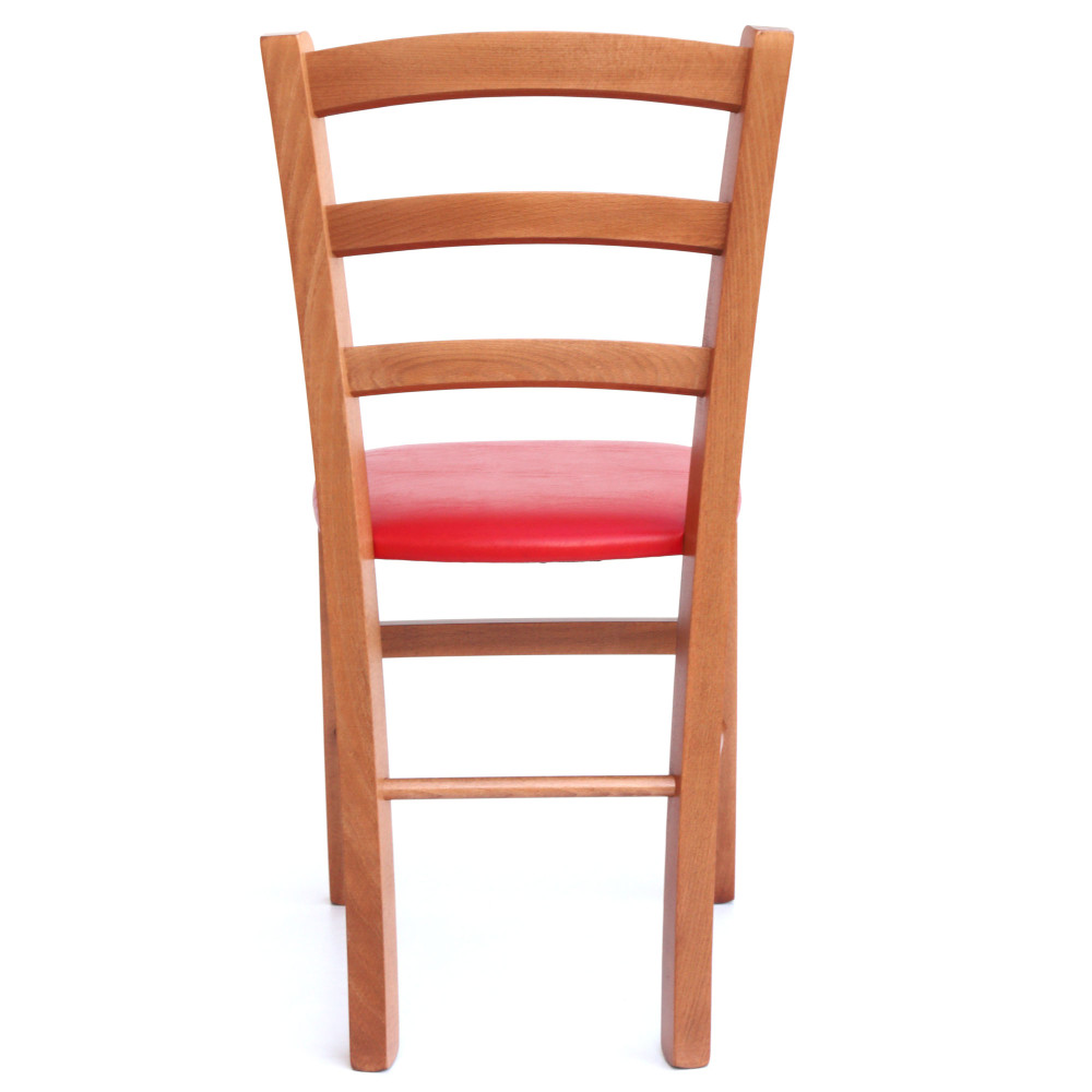 Scaun Paesana - cadru cires - imitatie piele rosu - 21900 Scaun Paesana - cadru cires - imitatie piele rosu - 21900