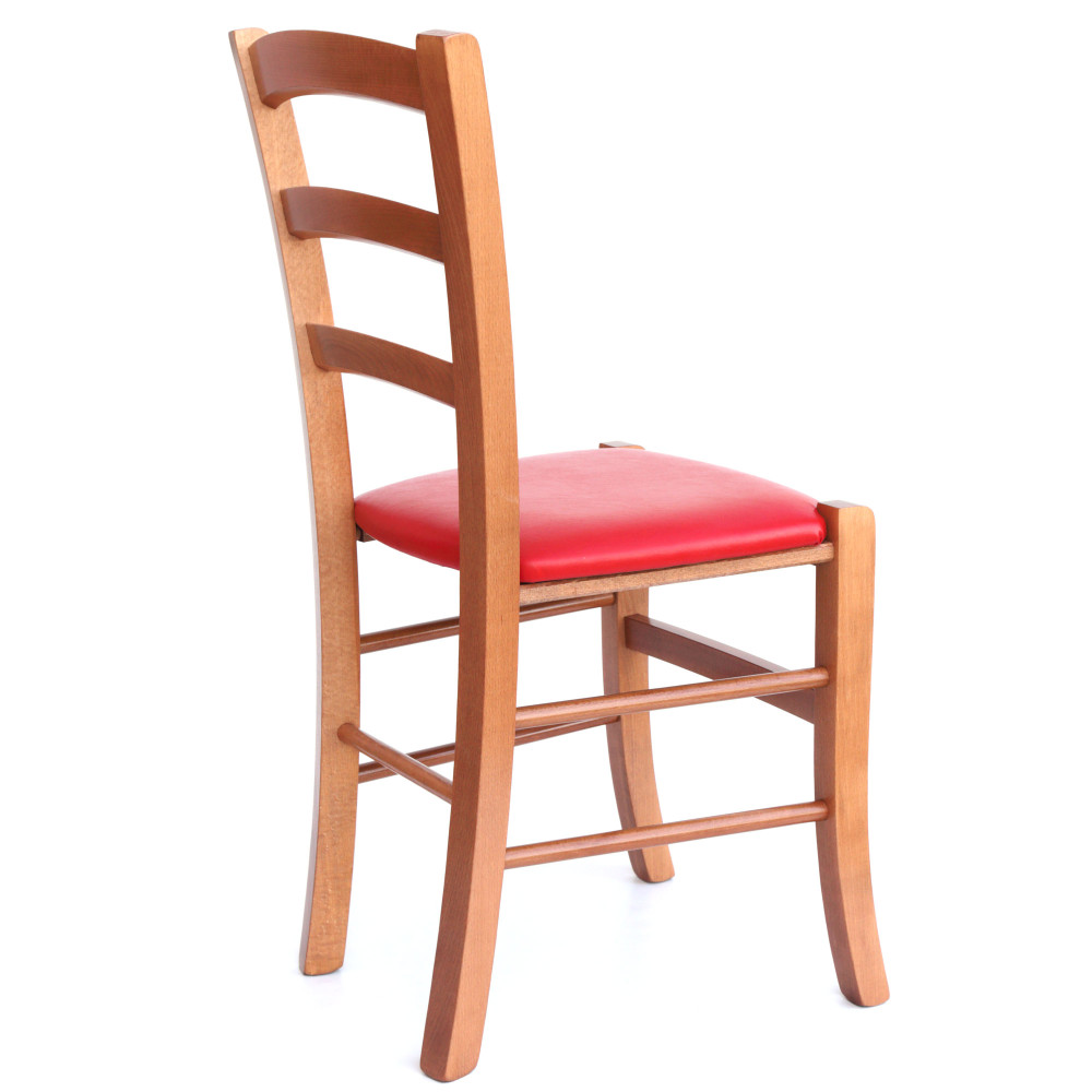 Scaun Paesana - cadru cires - imitatie piele rosu - 21900 Scaun Paesana - cadru cires - imitatie piele rosu - 21900