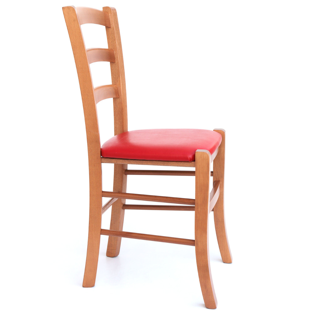 Scaun Paesana - cadru cires - imitatie piele rosu - 21900 Scaun Paesana - cadru cires - imitatie piele rosu - 21900