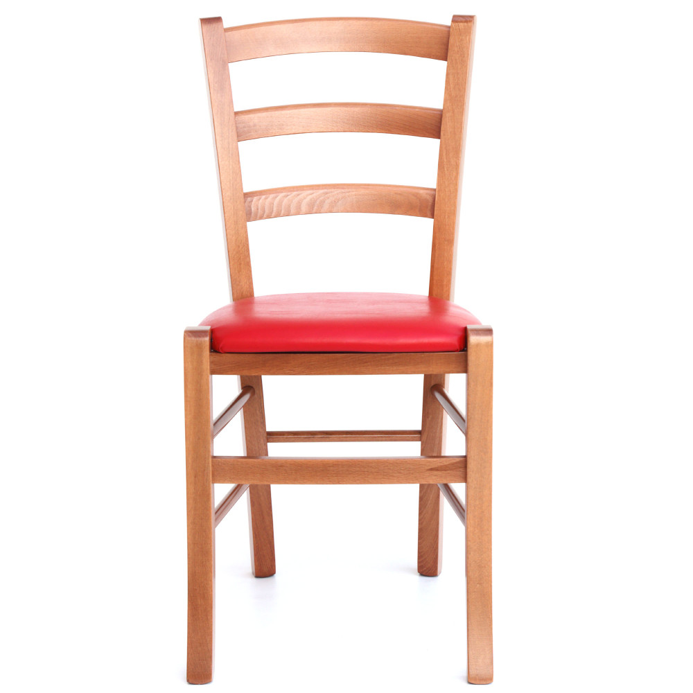 Scaun Paesana - cadru cires - imitatie piele rosu - 21900 Scaun Paesana - cadru cires - imitatie piele rosu - 21900