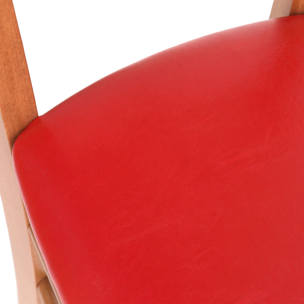 Scaun Paesana - cadru cires - imitatie piele rosu - 21900 Scaun Paesana - cadru cires - imitatie piele rosu - 21900