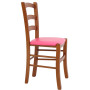 Scaun Paesana - cadru cires - imitatie piele roz - 21896 Scaun Paesana - cadru cires - imitatie piele roz - 21896
