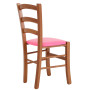 Scaun Paesana - cadru cires - imitatie piele roz - 21896 Scaun Paesana - cadru cires - imitatie piele roz - 21896