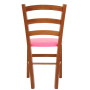 Scaun Paesana - cadru cires - imitatie piele roz - 21896 Scaun Paesana - cadru cires - imitatie piele roz - 21896