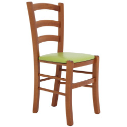 Scaun Paesana - cadru cires - imitatie piele verde - 21899 Scaun Paesana - cadru cires - imitatie piele verde - 21899