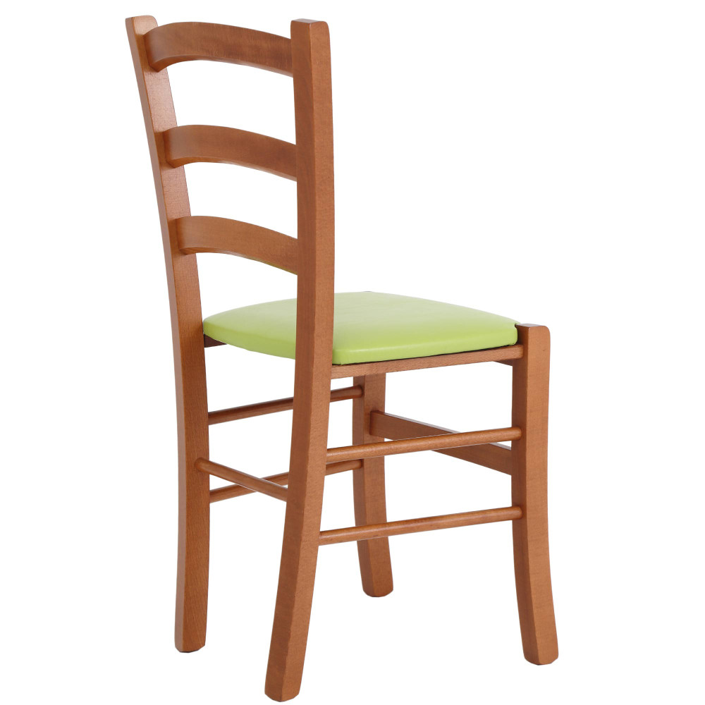 Scaun Paesana - cadru cires - imitatie piele verde - 21899 Scaun Paesana - cadru cires - imitatie piele verde - 21899