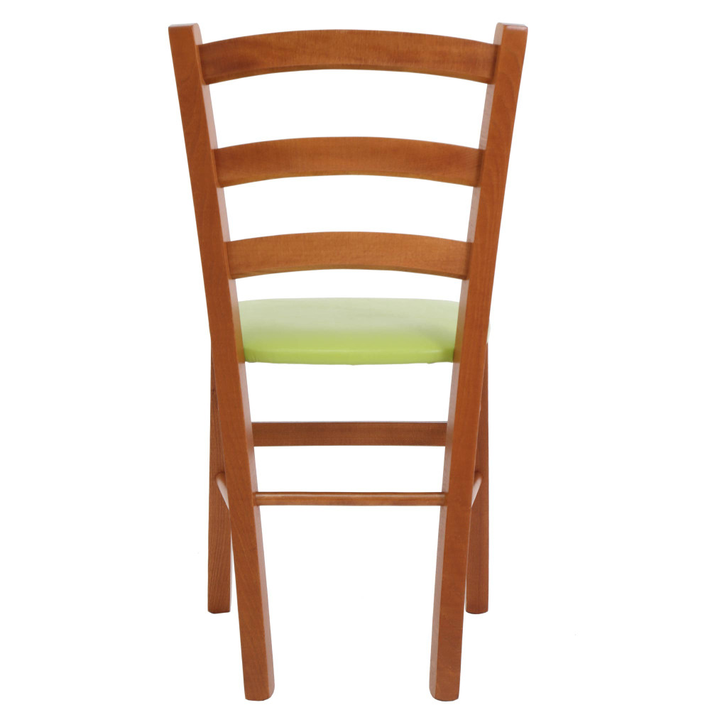 Scaun Paesana - cadru cires - imitatie piele verde - 21899 Scaun Paesana - cadru cires - imitatie piele verde - 21899