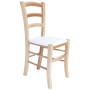 Scaun Paesana - cadru natur - imitatie piele alb - 21894 Scaun Paesana - cadru natur - imitatie piele alb - 21894