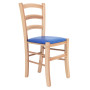 Scaun Paesana - cadru natur - imitatie piele albastru - 21898 Scaun Paesana - cadru natur - imitatie piele albastru - 21898