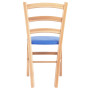 Scaun Paesana - cadru natur - imitatie piele albastru - 21898 Scaun Paesana - cadru natur - imitatie piele albastru - 21898