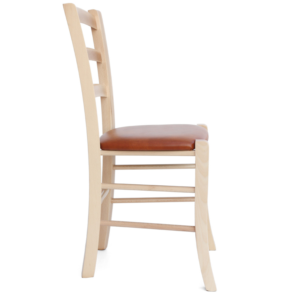 Scaun Paesana - cadru natur - imitatie piele coniac - 8070 Scaun Paesana - cadru natur - imitatie piele coniac - 8070