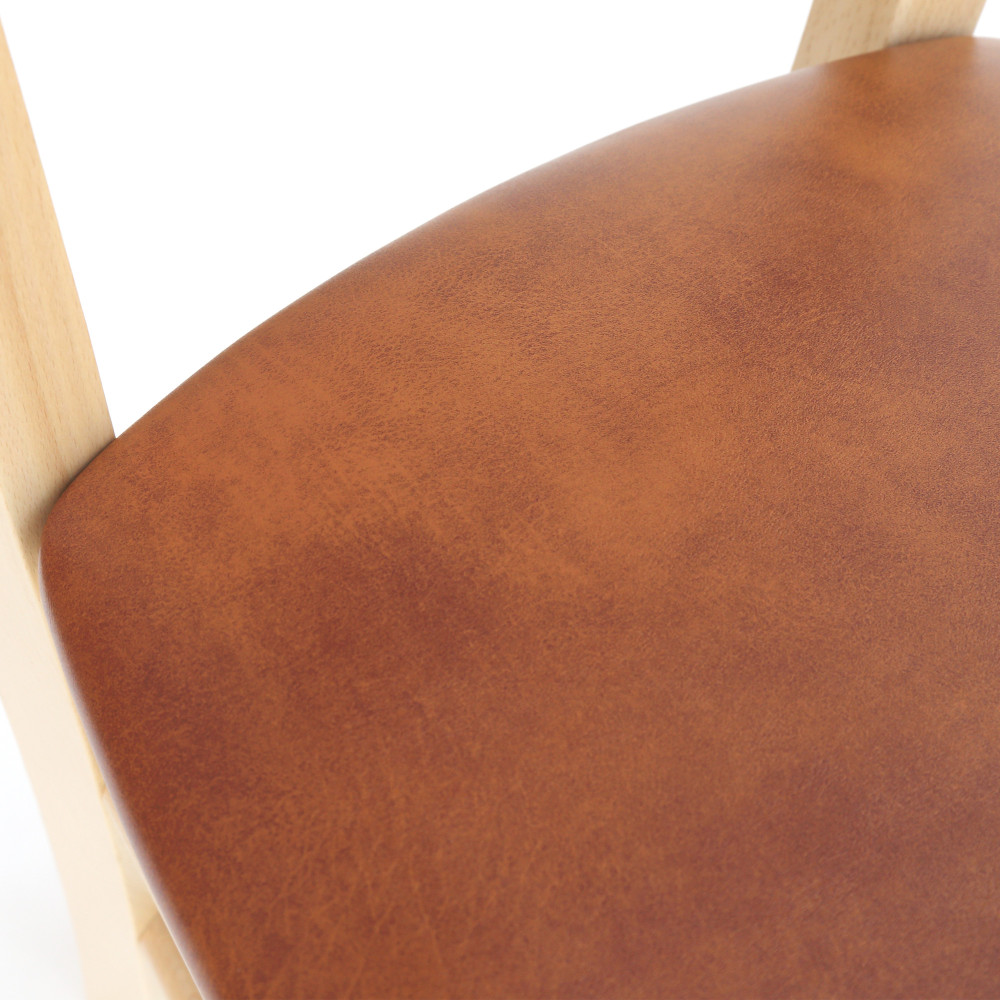 Scaun Paesana - cadru natur - imitatie piele coniac - 8070 Scaun Paesana - cadru natur - imitatie piele coniac - 8070