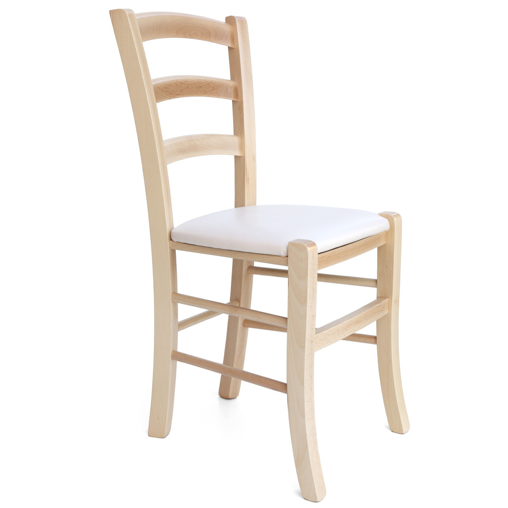 Scaun Paesana - cadru natur - imitatie piele crem - 21834 Scaun Paesana - cadru natur - imitatie piele crem - 21834