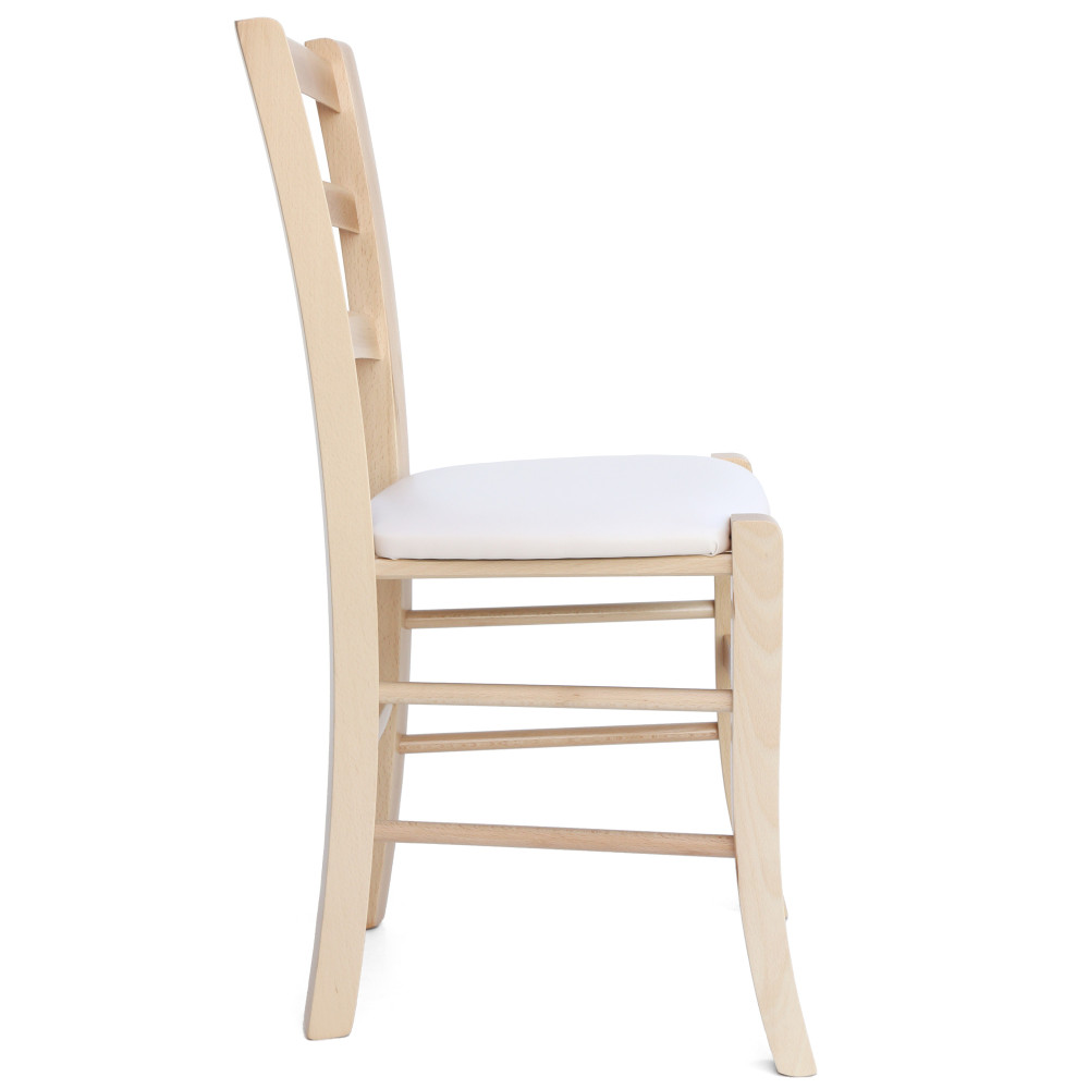 Scaun Paesana - cadru natur - imitatie piele crem - 21834 Scaun Paesana - cadru natur - imitatie piele crem - 21834