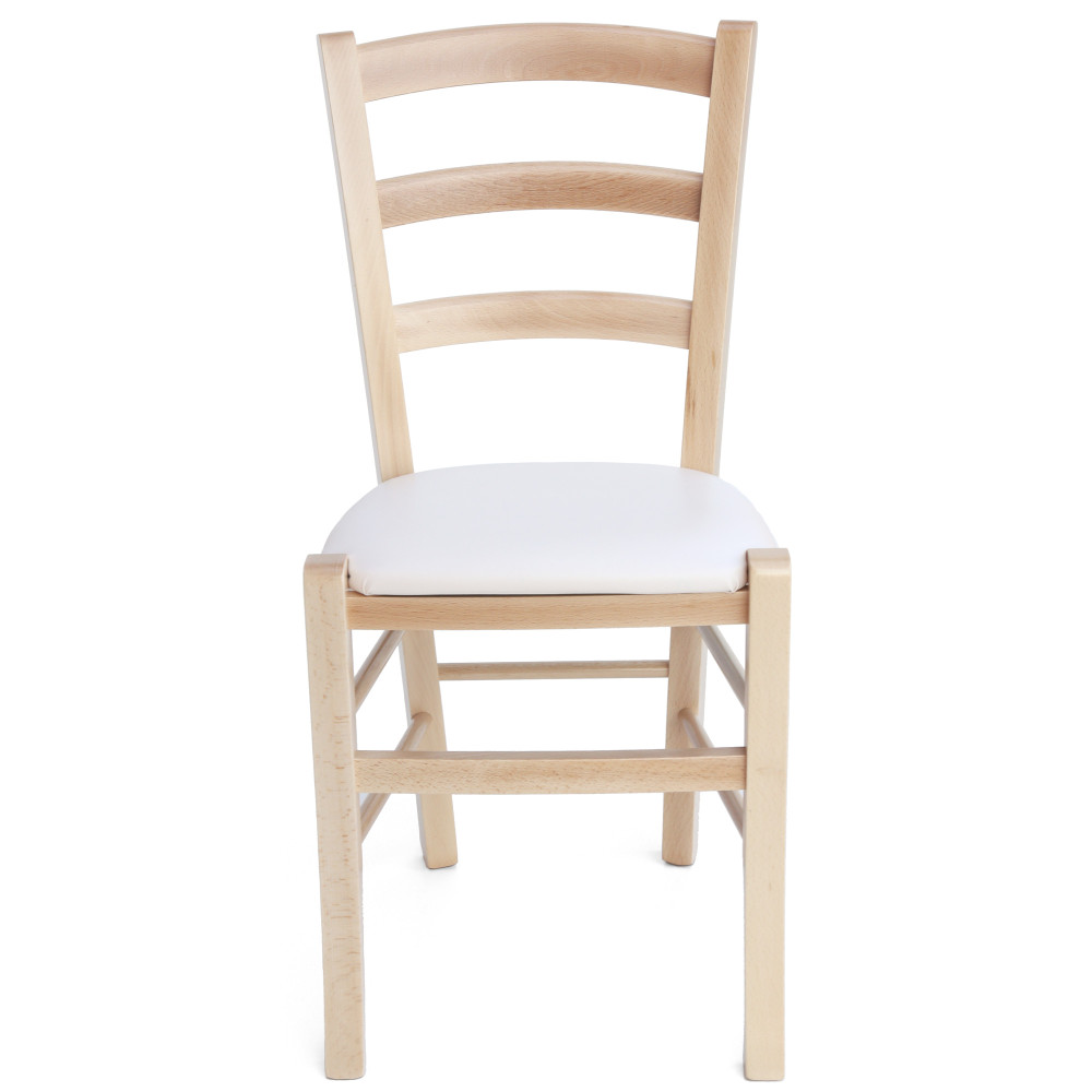 Scaun Paesana - cadru natur - imitatie piele crem - 21834 Scaun Paesana - cadru natur - imitatie piele crem - 21834