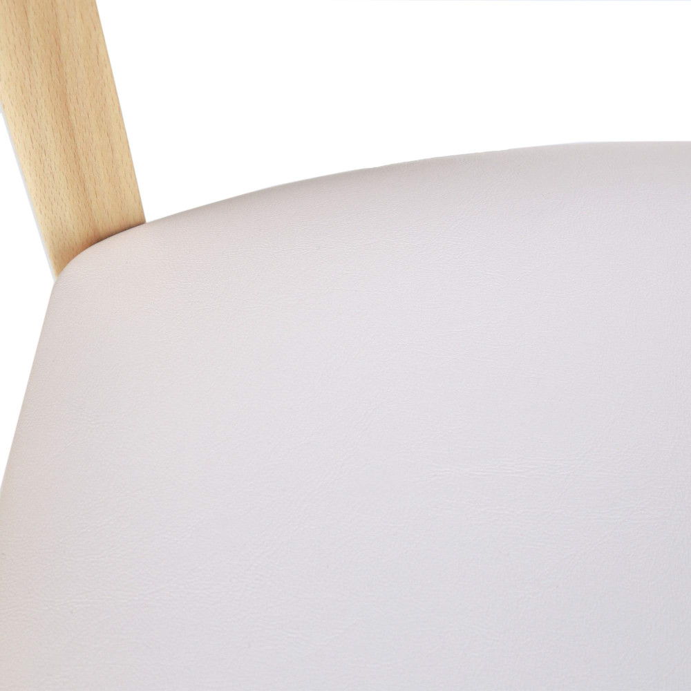 Scaun Paesana - cadru natur - imitatie piele crem - 21834 Scaun Paesana - cadru natur - imitatie piele crem - 21834