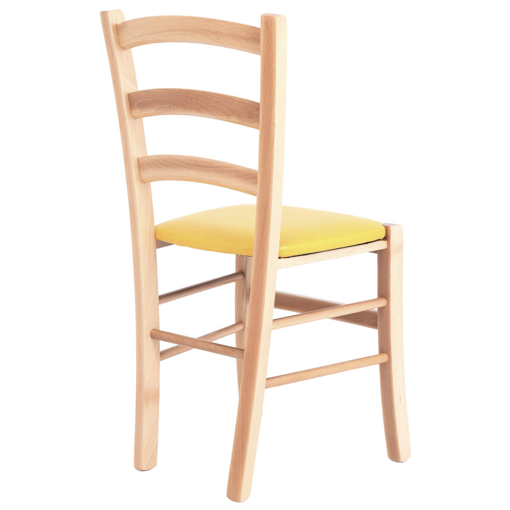 Scaun Paesana - cadru natur - imitatie piele galben - 22168 Scaun Paesana - cadru natur - imitatie piele galben - 22168
