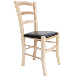 Scaun Paesana - cadru natur - imitatie piele negru - 21901 Scaun Paesana - cadru natur - imitatie piele negru - 21901