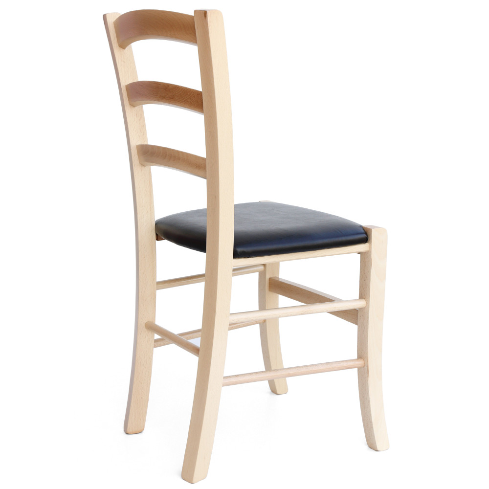 Scaun Paesana - cadru natur - imitatie piele negru - 21901 Scaun Paesana - cadru natur - imitatie piele negru - 21901