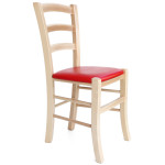Scaun Paesana - cadru natur - imitatie piele rosu - 21900