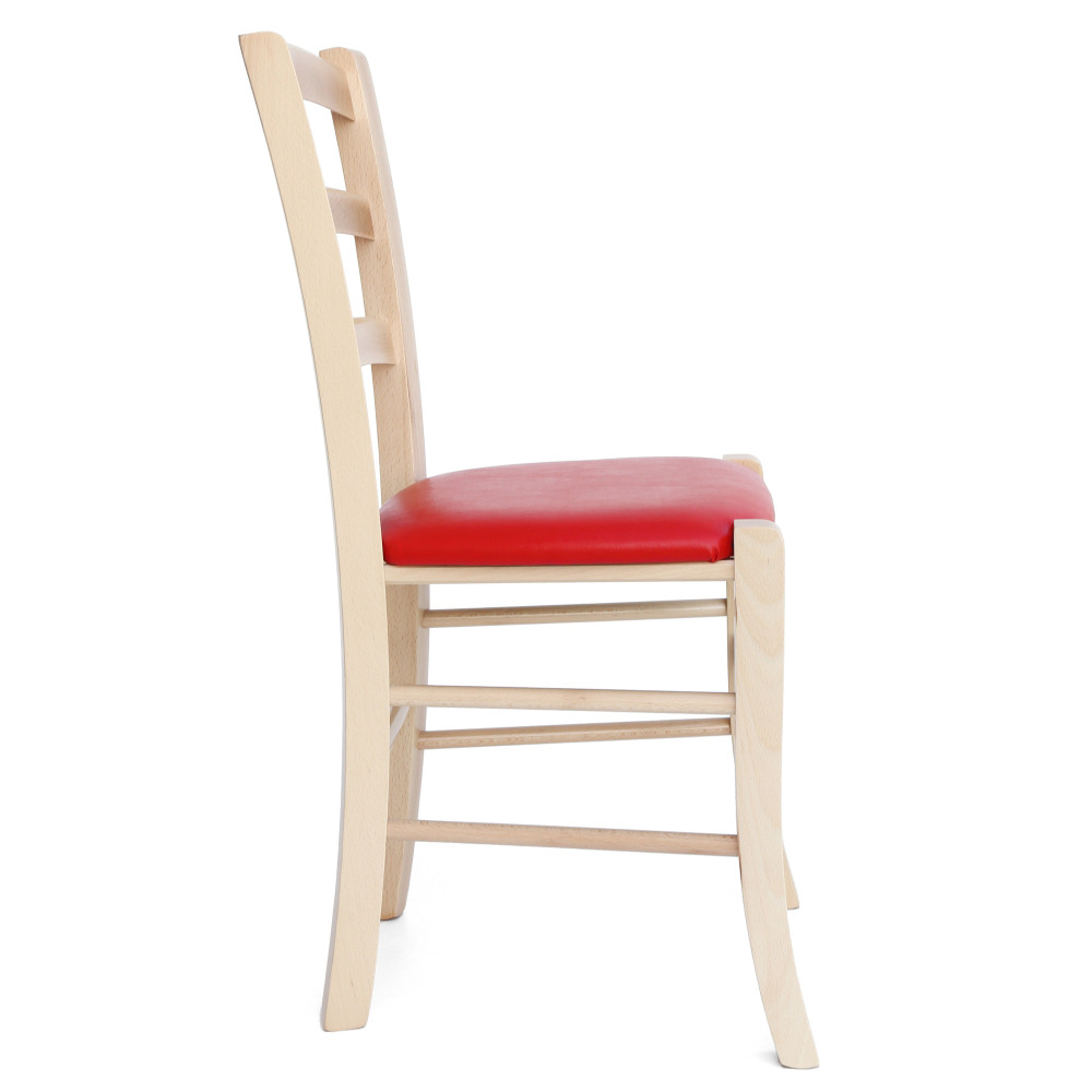 Scaun Paesana - cadru natur - imitatie piele rosu - 21900 Scaun Paesana - cadru natur - imitatie piele rosu - 21900