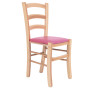Scaun Paesana - cadru natur - imitatie piele roz - 21896 Scaun Paesana - cadru natur - imitatie piele roz - 21896