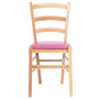 Scaun Paesana - cadru natur - imitatie piele roz - 21896 Scaun Paesana - cadru natur - imitatie piele roz - 21896