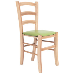 Scaun Paesana - cadru natur - imitatie piele verde - 21899 Scaun Paesana - cadru natur - imitatie piele verde - 21899