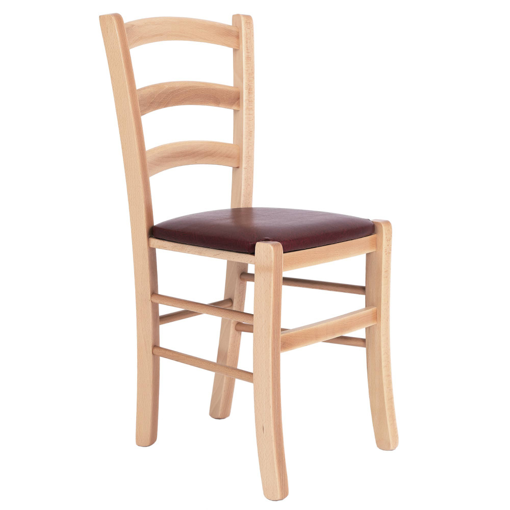 Scaun Paesana - cadru natur - imitatie piele bordo - 21902 Scaun Paesana - cadru natur - imitatie piele bordo - 21902