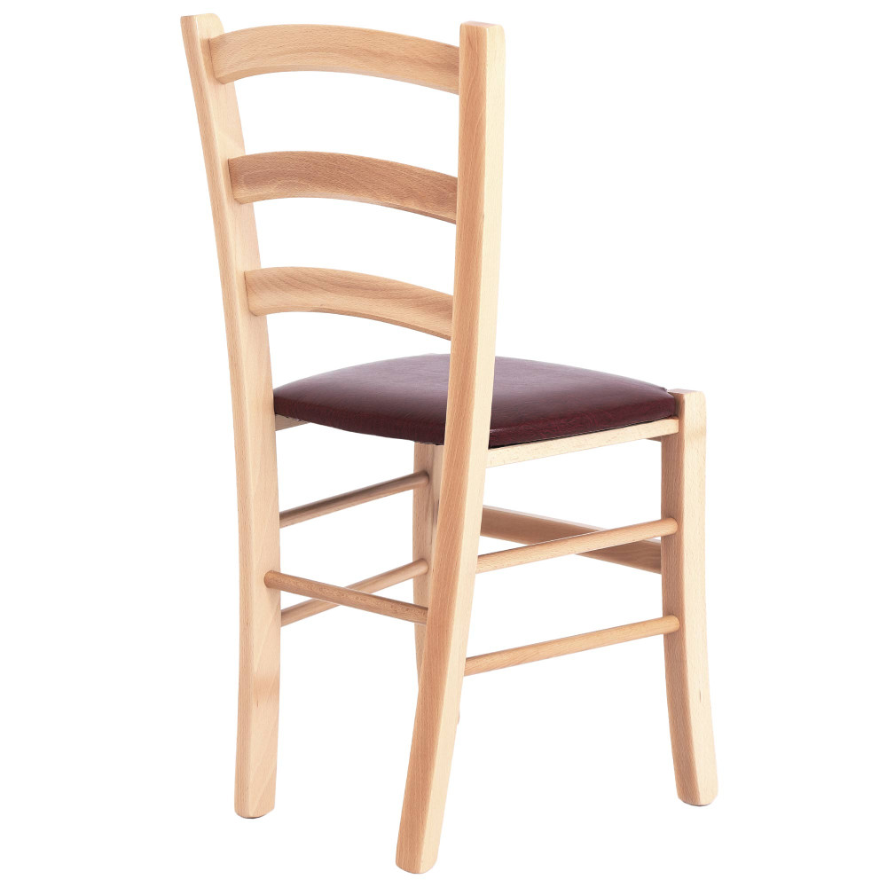 Scaun Paesana - cadru natur - imitatie piele bordo - 21902 Scaun Paesana - cadru natur - imitatie piele bordo - 21902