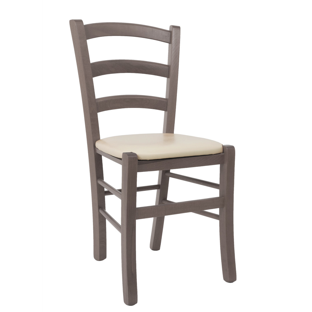 Scaun Paesana - cadru gri - imitatie piele crem - 21834 Scaun Paesana - cadru gri - imitatie piele crem - 21834