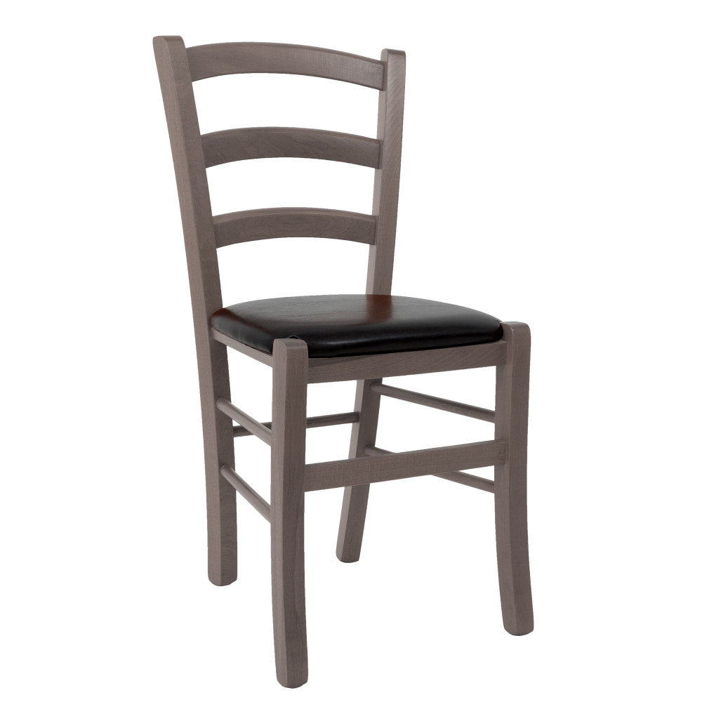 Scaun Paesana - cadru gri - imitatie piele wenge - 21835 Scaun Paesana - cadru gri - imitatie piele wenge - 21835