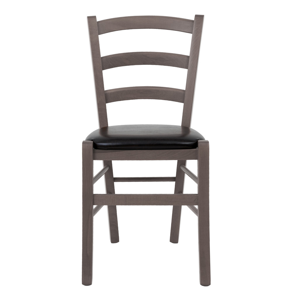 Scaun Paesana - cadru gri - imitatie piele wenge - 21835 Scaun Paesana - cadru gri - imitatie piele wenge - 21835