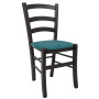 Scaun Paesana - cadru wenge - stofa E22 - turcoaz Scaun Paesana - cadru wenge - stofa E22 - turcoaz