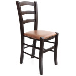Scaun Paesana - cadru wenge - imitatie piele coniac - 8070