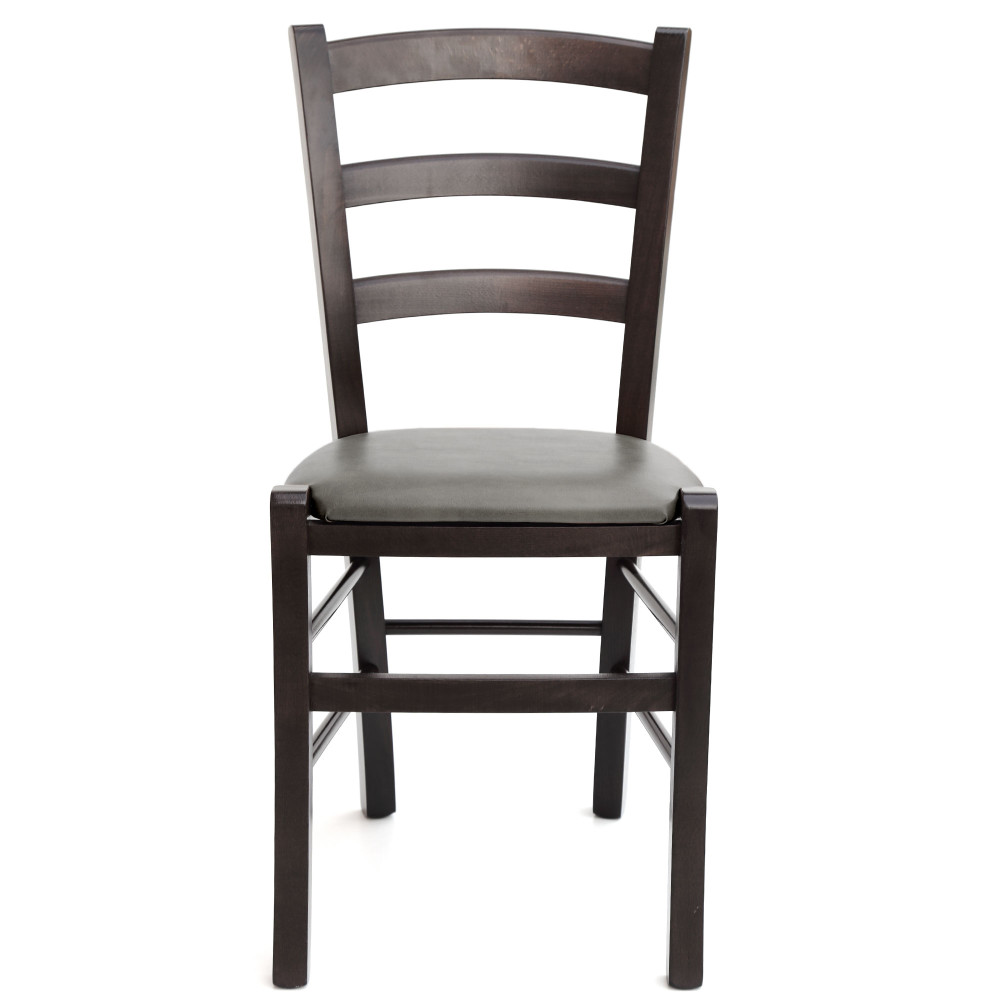Scaun Paesana - cadru wenge - imitatie piele gri - 62019 Scaun Paesana - cadru wenge - imitatie piele gri - 62019