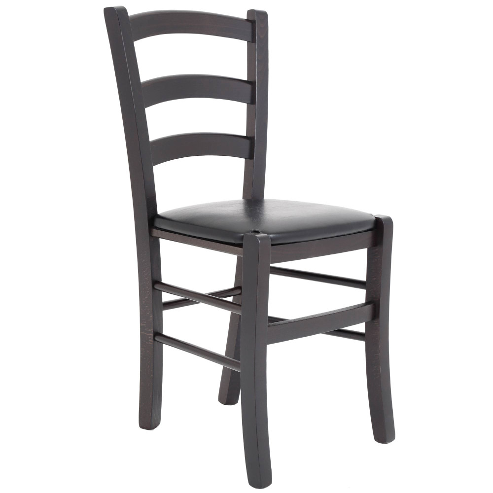 Scaun Paesana - cadru wenge - imitatie piele negru - 21901 Scaun Paesana - cadru wenge - imitatie piele negru - 21901