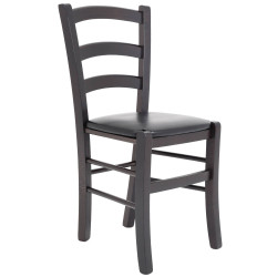 Scaun Paesana - cadru wenge - imitatie piele negru - 21901 Scaun Paesana - cadru wenge - imitatie piele negru - 21901