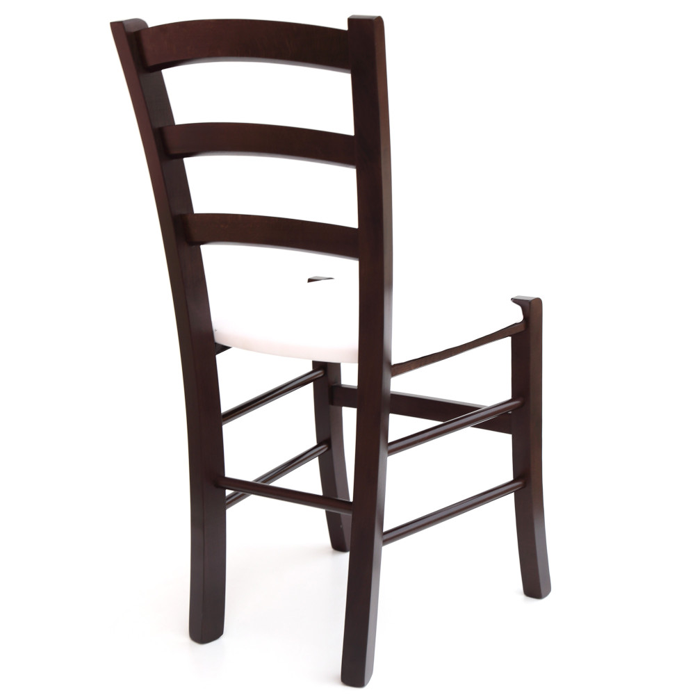 Scaun Paesana - cadru wenge - imitatie piele alb - 21894 Scaun Paesana - cadru wenge - imitatie piele alb - 21894
