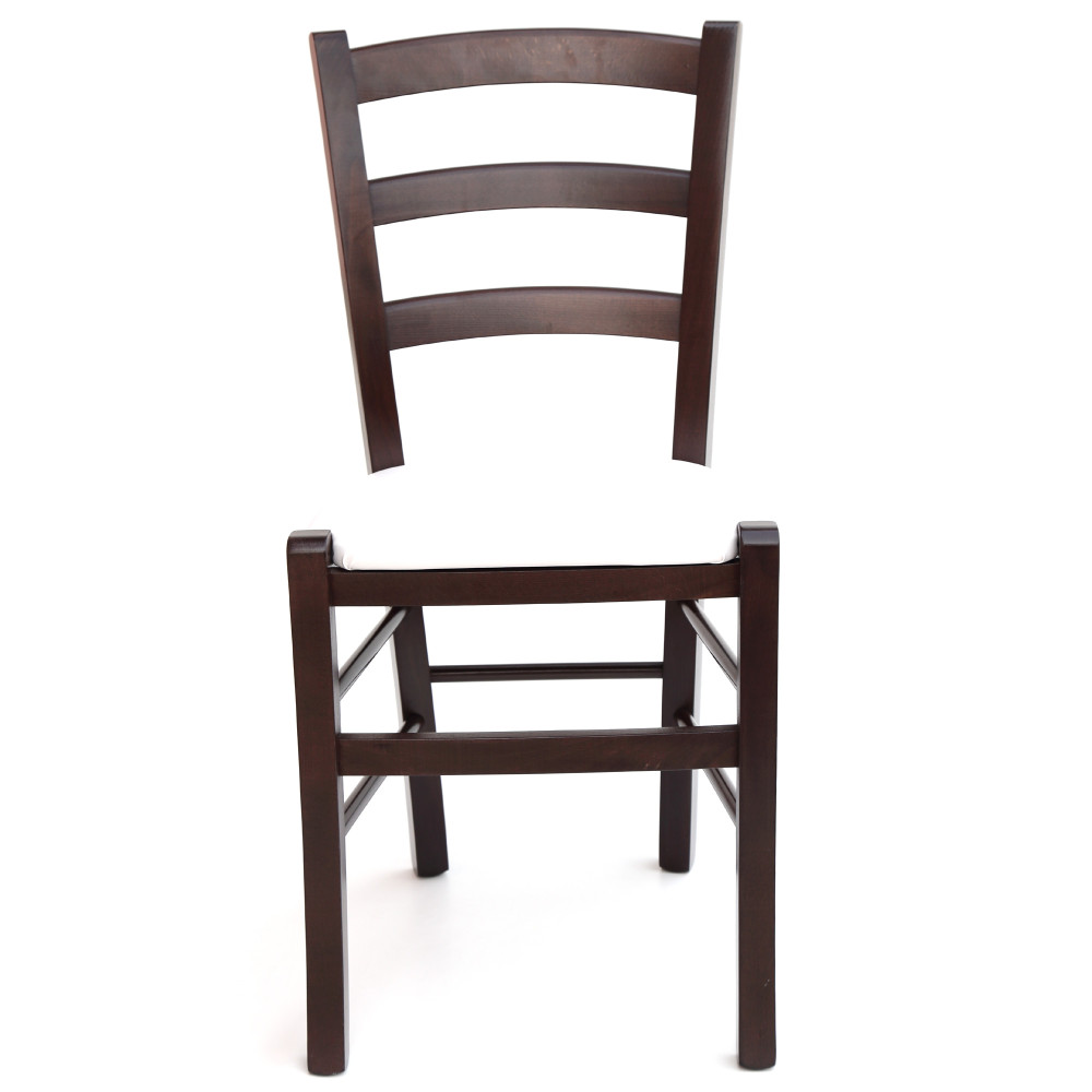 Scaun Paesana - cadru wenge - imitatie piele alb - 21894 Scaun Paesana - cadru wenge - imitatie piele alb - 21894