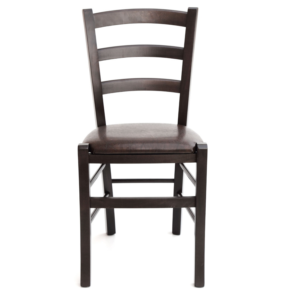 Scaun Paesana - cadru wenge - imitatie piele maro - 15611 Scaun Paesana - cadru wenge - imitatie piele maro - 15611