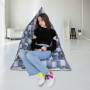 Fotoliu puf Relax - denim dreptunghi/alb Fotoliu puf Relax - denim dreptunghi/alb