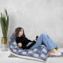 Fotoliu puf Relax - denim dreptunghi/alb Fotoliu puf Relax - denim dreptunghi/alb