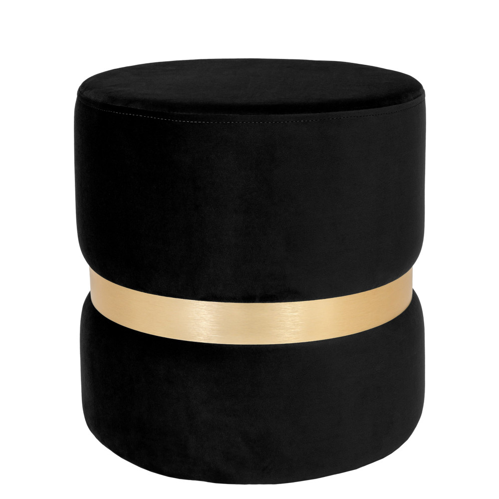 Taburet Ring - inel auriu - stofa H01 - negru Taburet Ring - inel auriu - stofa H01 - negru
