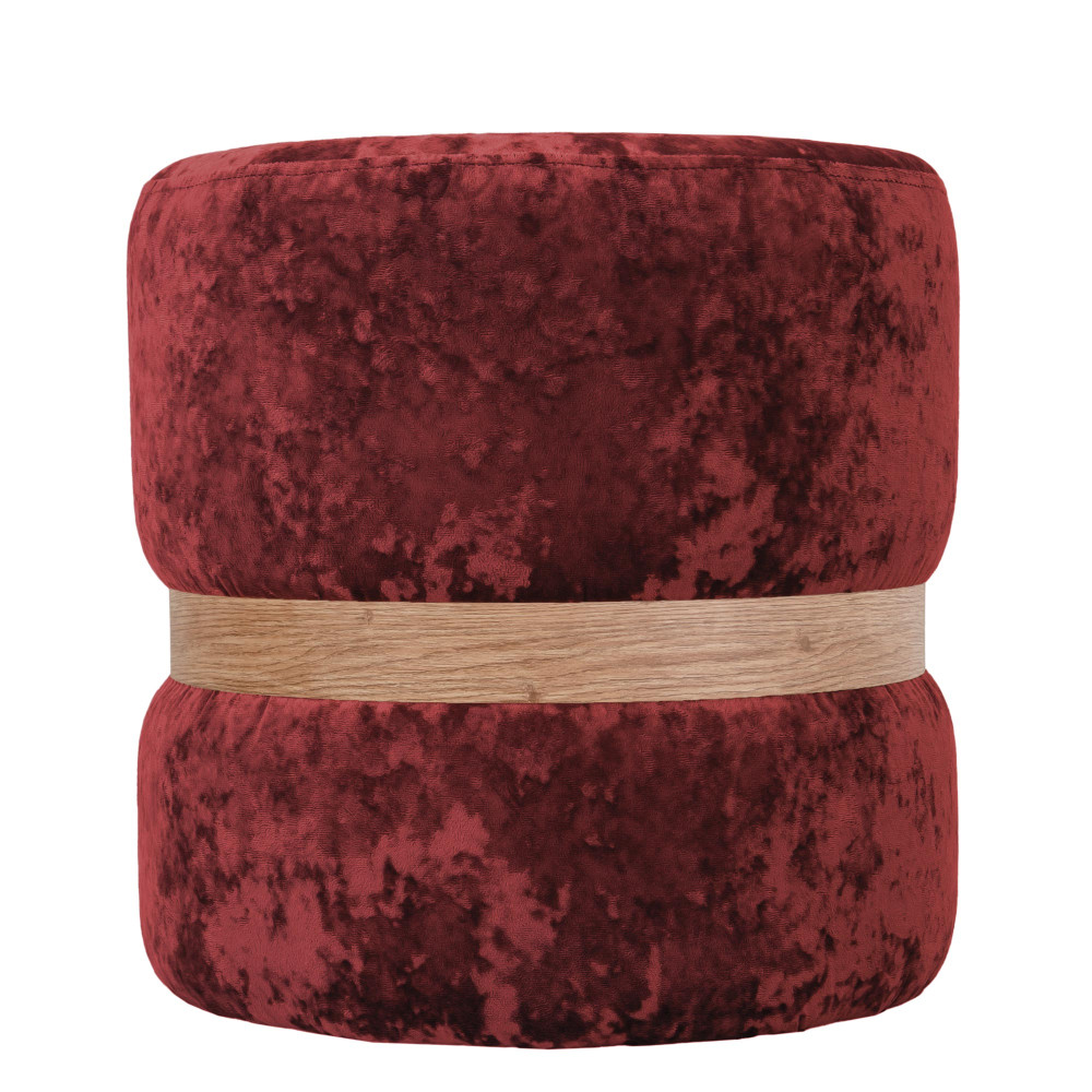 Taburet Ring - inel stejar - stofa E42 - bordo Taburet Ring - inel stejar - stofa E42 - bordo