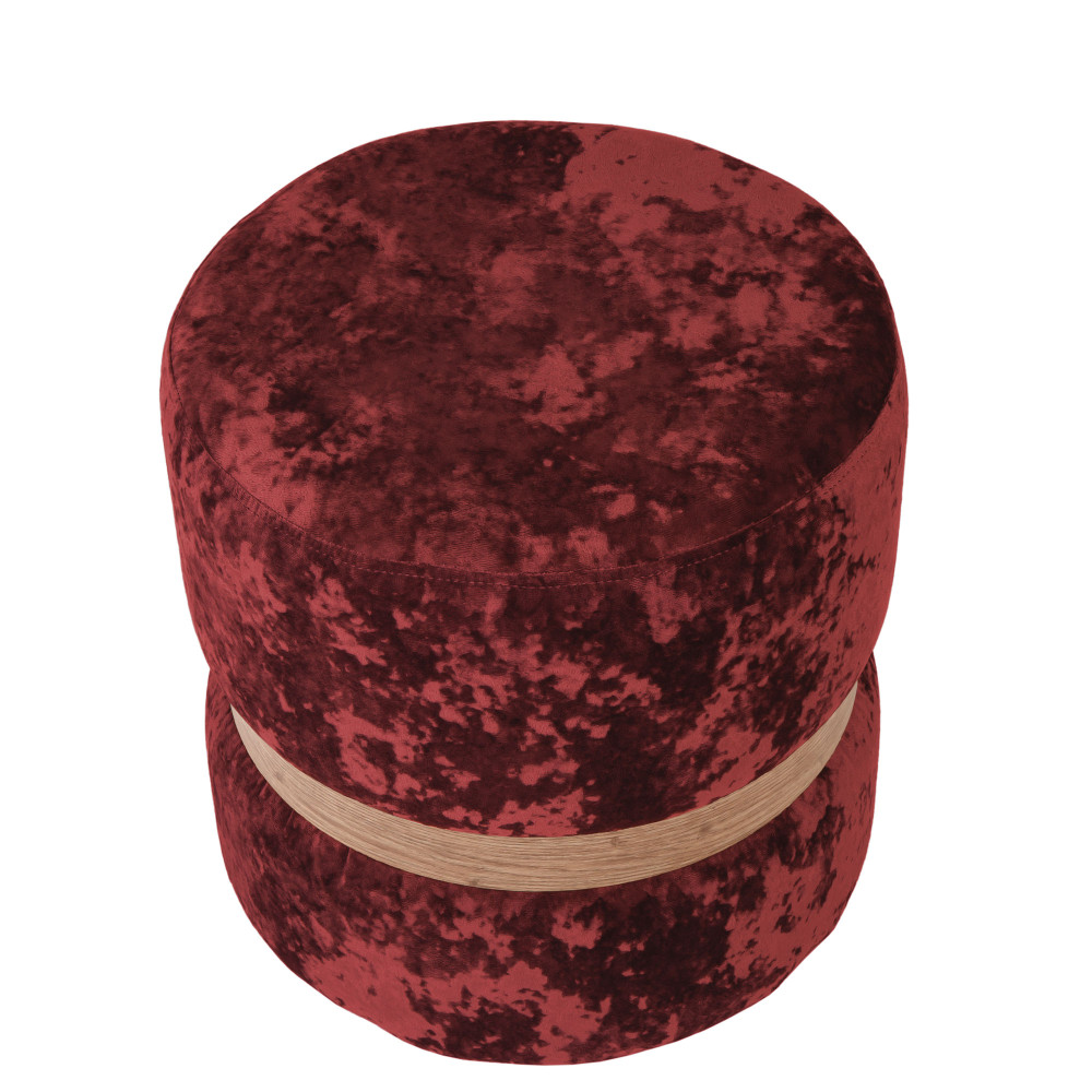 Taburet Ring - inel stejar - stofa E42 - bordo Taburet Ring - inel stejar - stofa E42 - bordo