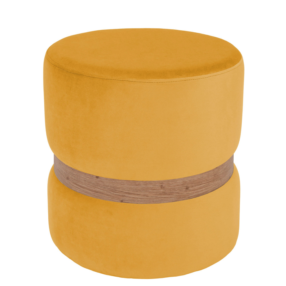 Taburet Ring - inel stejar - stofa H66 - galben Taburet Ring - inel stejar - stofa H66 - galben