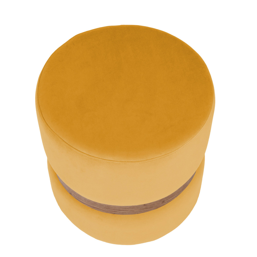 Taburet Ring - inel stejar - stofa H66 - galben Taburet Ring - inel stejar - stofa H66 - galben