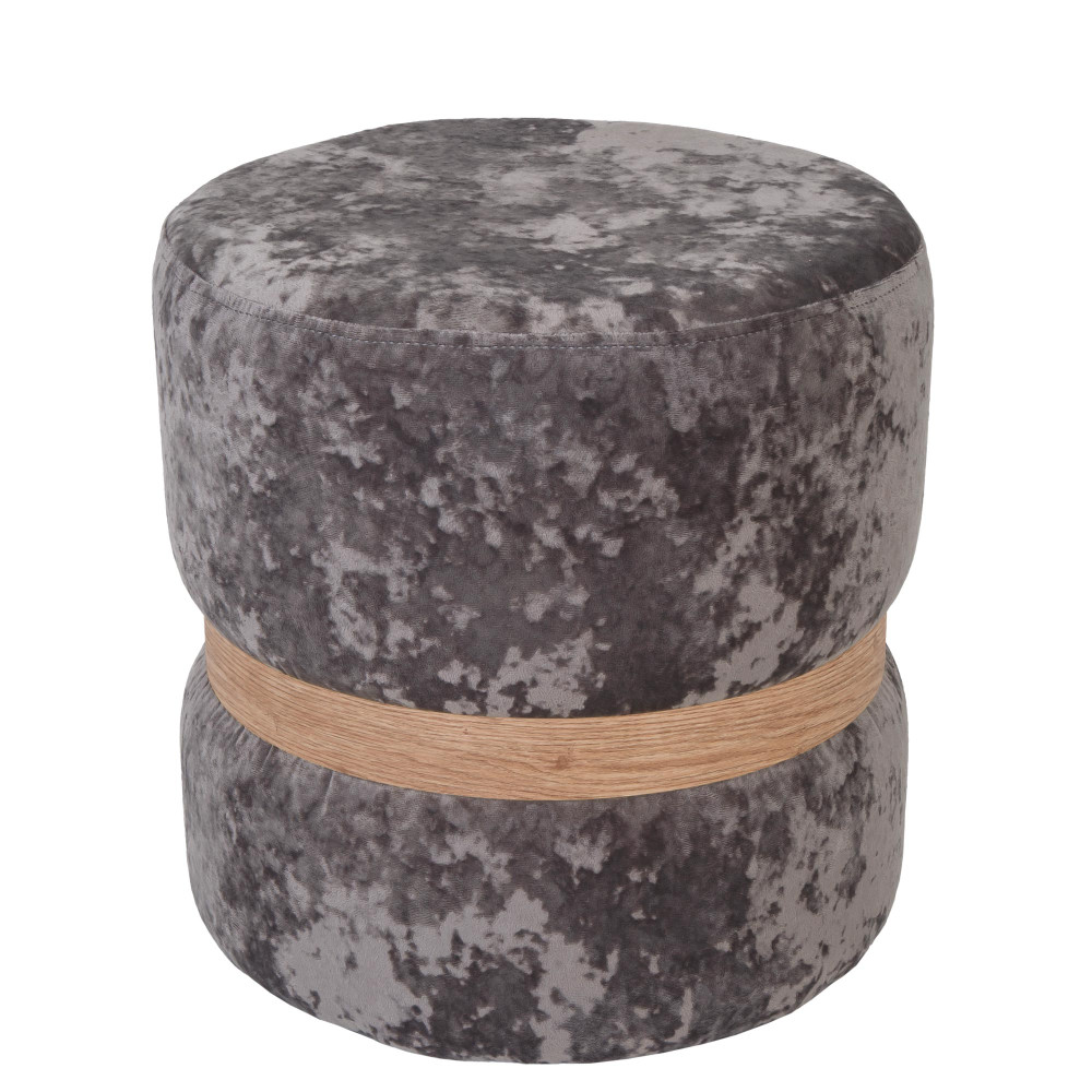 Taburet Ring - inel stejar - stofa E30 - gri Taburet Ring - inel stejar - stofa E30 - gri