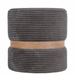 Taburet Ring - inel stejar - stofa L49 - gri petrol